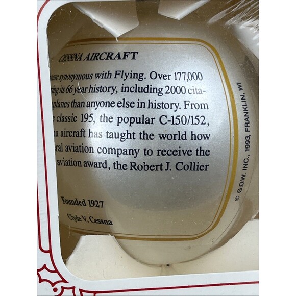 4 Rare VTG 80s 90s New Happy Holidays Aircraft Flight History Bulb Ornaments USA - Picture 16 of 16